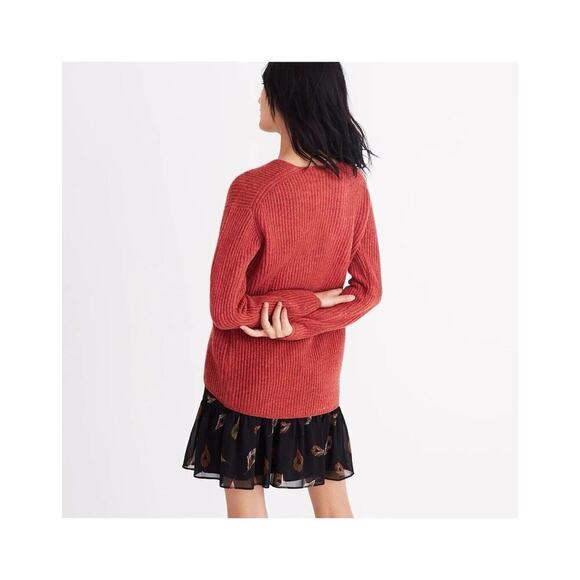 Madewell Woodside Merino Wool Sweater Size Small Burgundy Orange Related $88​​​ - Picture 3 of 9